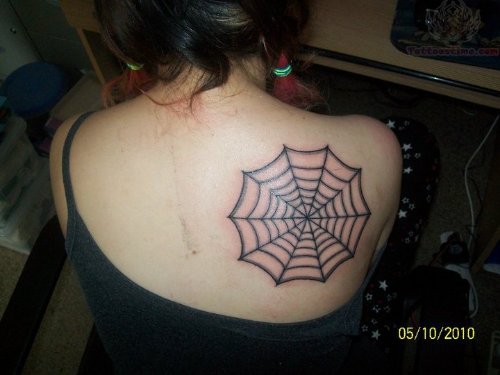 Spider Web Lower Back Tattoo